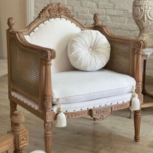 Luxury Carved Wooden Accent Chair