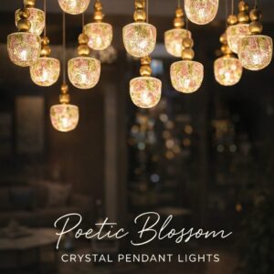 Poetic Blossom Pendant Lights – Designer Floral Pendant Lighting for Modern Interiors Blossom-Inspired Pendant Lights with Soft Ambient Glow The Poetic Blossom Pendant Lights are elegant designer pendant lights inspired by the soft beauty of natural blossoms. Featuring delicately curved, petal-like elements, this floral pendant lighting design brings a sense of calm, refinement, and visual lightness into any space. When illuminated, the fixture emits a warm, diffused ambient glow, allowing light to flow gently through its layered structure—creating depth, softness, and a relaxed atmosphere. Premium Pendant Lighting for Modern Homes in India Crafted with a focus on both aesthetics and performance, these modern pendant lights combine a lightweight yet durable structure with a sculptural design that doubles as décor. The contemporary form makes them ideal for modern homes, apartments, studios, and hospitality interiors across India. Whether used as a single statement piece or in multiples, these lights are designed to enhance interiors where detail and atmosphere matter. Why Choose Poetic Blossom Pendant Lights? • Unique blossom-inspired pendant light design • Soft diffused LED-compatible ambient lighting • Elegant layered petal structure for visual depth • Contemporary design for modern and luxury interiors • Lightweight, durable, and easy to install • Ideal for residential and commercial spaces in India Ideal Placement for Maximum Impact The Poetic Blossom Pendant Lights work beautifully in: • Dining areas above tables • Kitchen islands and breakfast counters • Living rooms and lounge corners • Entryways and foyer spaces • Bedrooms and reading corners Their design makes them a perfect decorative pendant light that enhances both lighting and interior styling. Frequently Asked Questions (AEO Optimized) What type of lighting do these pendant lights provide? They provide soft, warm ambient lighting, ideal for creating a cozy and inviting environment. Are these lights suitable for modern interiors? Yes, the floral sculptural design blends perfectly with modern, contemporary, and luxury interiors. Can they be used in multiple arrangements? Absolutely. They look stunning as single pendants or in clustered arrangements over dining tables or islands. Designed for Elegant, Thoughtful Spaces The Poetic Blossom Pendant Lights are created for interiors that value subtle beauty and refined design. They bring together light and form in a way that feels poetic, timeless, and effortlessly sophisticated. Product Highlights • Blossom-inspired sculptural pendant design • Soft diffused ambient illumination • Elegant layered petal structure • Contemporary aesthetic for modern interiors • Lightweight yet durable construction • Ideal for dining areas, living spaces, and entryways • Designed to create a warm and inviting atmosphere
