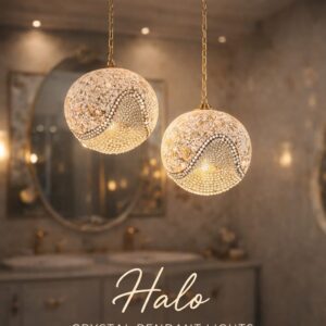 halo crystal pendant light modern pendant light India crystal pendant light for dining table India luxury hanging light with crystal design India modern halo pendant light with reflective glow designer crystal pendant light for living room elegant ceiling pendant light with crystal accents ambient crystal lighting fixture for home India modern chandelier style pendant light India premium crystal hanging light for interiors decorative pendant light for luxury interiors India