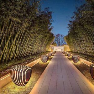 Striata Designer Outdoor Pathway Light By Varenyam